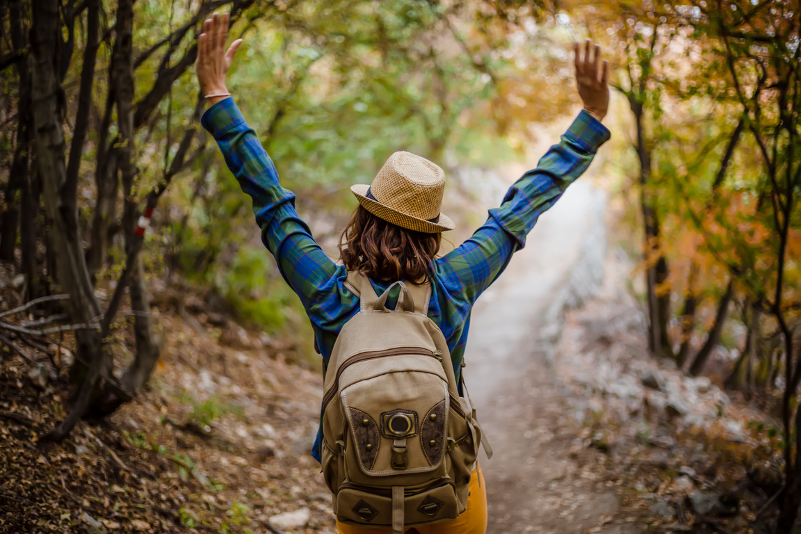 Woman walking in nature